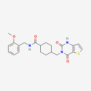 4-({2,4-dioxo-1H,2H,3H,4H-thieno[3,2-d]pyrimidin-3-yl}methyl)-N-[(2-methoxyphenyl)methyl]cyclohexane-1-carboxamide