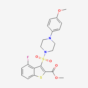 molecular formula C21H21FN2O5S2 B6488613 methyl 4-fluoro-3-{[4-(4-methoxyphenyl)piperazin-1-yl]sulfonyl}-1-benzothiophene-2-carboxylate CAS No. 941962-35-2