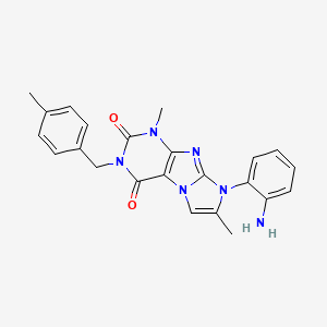 8-(2-aminophenyl)-1,7-dimethyl-3-[(4-methylphenyl)methyl]-1H,2H,3H,4H,8H-imidazo[1,2-g]purine-2,4-dione