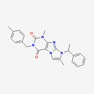 1,7-dimethyl-3-[(4-methylphenyl)methyl]-8-(1-phenylethyl)-1H,2H,3H,4H,8H-imidazo[1,2-g]purine-2,4-dione