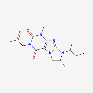 molecular formula C16H21N5O3 B6488636 8-(butan-2-yl)-1,7-dimethyl-3-(2-oxopropyl)-1H,2H,3H,4H,8H-imidazo[1,2-g]purine-2,4-dione CAS No. 919041-55-7