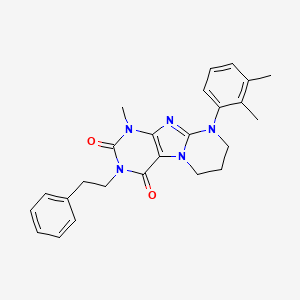 molecular formula C25H27N5O2 B6488681 9-(2,3-dimethylphenyl)-1-methyl-3-(2-phenylethyl)-1H,2H,3H,4H,6H,7H,8H,9H-pyrimido[1,2-g]purine-2,4-dione CAS No. 923399-50-2