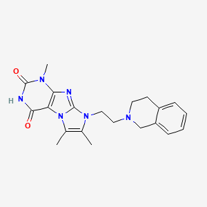 molecular formula C21H24N6O2 B6488717 1,6,7-trimethyl-8-[2-(1,2,3,4-tetrahydroisoquinolin-2-yl)ethyl]-1H,2H,3H,4H,8H-imidazo[1,2-g]purine-2,4-dione CAS No. 919019-67-3