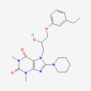 molecular formula C23H31N5O4 B6488721 7-[3-(3-ethylphenoxy)-2-hydroxypropyl]-1,3-dimethyl-8-(piperidin-1-yl)-2,3,6,7-tetrahydro-1H-purine-2,6-dione CAS No. 919017-23-5