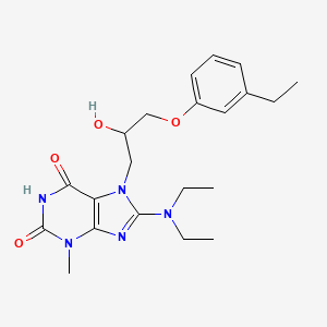 molecular formula C21H29N5O4 B6488732 8-(diethylamino)-7-[3-(3-ethylphenoxy)-2-hydroxypropyl]-3-methyl-2,3,6,7-tetrahydro-1H-purine-2,6-dione CAS No. 941873-51-4