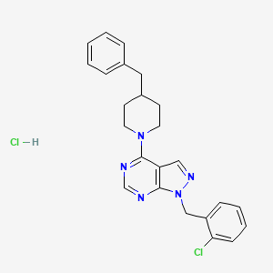 4-benzyl-1-{1-[(2-chlorophenyl)methyl]-1H-pyrazolo[3,4-d]pyrimidin-4-yl}piperidine hydrochloride