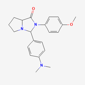molecular formula C21H25N3O2 B6488772 3-[4-(dimethylamino)phenyl]-2-(4-methoxyphenyl)-hexahydro-1H-pyrrolo[1,2-c]imidazol-1-one CAS No. 1009605-56-4