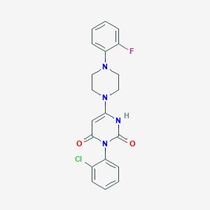 molecular formula C20H18ClFN4O2 B6488786 3-(2-chlorophenyl)-6-[4-(2-fluorophenyl)piperazin-1-yl]-1,2,3,4-tetrahydropyrimidine-2,4-dione CAS No. 847398-27-0