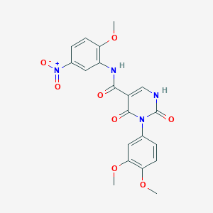 molecular formula C20H18N4O8 B6488795 3-(3,4-dimethoxyphenyl)-N-(2-methoxy-5-nitrophenyl)-2,4-dioxo-1,2,3,4-tetrahydropyrimidine-5-carboxamide CAS No. 887885-52-1