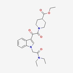 molecular formula C24H31N3O5 B6488836 ethyl 1-(2-{1-[(diethylcarbamoyl)methyl]-1H-indol-3-yl}-2-oxoacetyl)piperidine-4-carboxylate CAS No. 872843-57-7