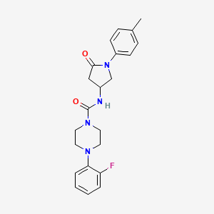 molecular formula C22H25FN4O2 B6488858 4-(2-fluorophenyl)-N-[1-(4-methylphenyl)-5-oxopyrrolidin-3-yl]piperazine-1-carboxamide CAS No. 887465-40-9