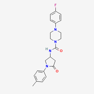 molecular formula C22H25FN4O2 B6488860 4-(4-fluorophenyl)-N-[1-(4-methylphenyl)-5-oxopyrrolidin-3-yl]piperazine-1-carboxamide CAS No. 887465-44-3