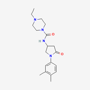 molecular formula C19H28N4O2 B6488868 N-[1-(3,4-dimethylphenyl)-5-oxopyrrolidin-3-yl]-4-ethylpiperazine-1-carboxamide CAS No. 894027-66-8