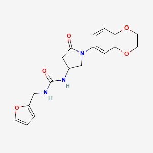 molecular formula C18H19N3O5 B6488890 3-[1-(2,3-dihydro-1,4-benzodioxin-6-yl)-5-oxopyrrolidin-3-yl]-1-[(furan-2-yl)methyl]urea CAS No. 891112-69-9