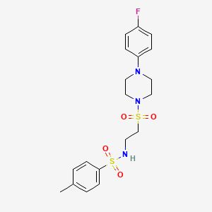 molecular formula C19H24FN3O4S2 B6488891 N-(2-{[4-(4-fluorophenyl)piperazin-1-yl]sulfonyl}ethyl)-4-methylbenzene-1-sulfonamide CAS No. 897622-17-2