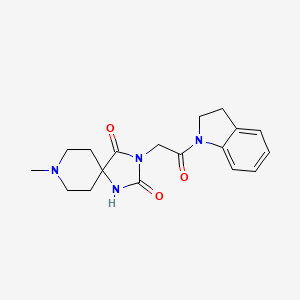 molecular formula C18H22N4O3 B6488894 3-[2-(2,3-dihydro-1H-indol-1-yl)-2-oxoethyl]-8-methyl-1,3,8-triazaspiro[4.5]decane-2,4-dione CAS No. 942006-08-8