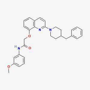 molecular formula C30H31N3O3 B6488934 2-{[2-(4-benzylpiperidin-1-yl)quinolin-8-yl]oxy}-N-(3-methoxyphenyl)acetamide CAS No. 921786-24-5