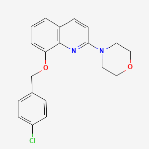 molecular formula C20H19ClN2O2 B6488954 8-[(4-chlorophenyl)methoxy]-2-(morpholin-4-yl)quinoline CAS No. 941989-59-9
