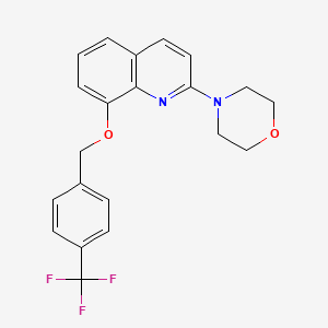 molecular formula C21H19F3N2O2 B6488959 2-(morpholin-4-yl)-8-{[4-(trifluoromethyl)phenyl]methoxy}quinoline CAS No. 941954-58-1