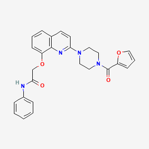 2-({2-[4-(furan-2-carbonyl)piperazin-1-yl]quinolin-8-yl}oxy)-N-phenylacetamide