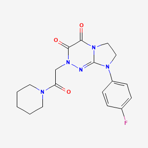 molecular formula C18H20FN5O3 B6488981 8-(4-fluorophenyl)-2-[2-oxo-2-(piperidin-1-yl)ethyl]-2H,3H,4H,6H,7H,8H-imidazo[2,1-c][1,2,4]triazine-3,4-dione CAS No. 941976-15-4