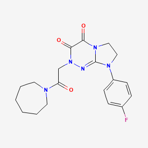 molecular formula C19H22FN5O3 B6488982 2-[2-(azepan-1-yl)-2-oxoethyl]-8-(4-fluorophenyl)-2H,3H,4H,6H,7H,8H-imidazo[2,1-c][1,2,4]triazine-3,4-dione CAS No. 942012-04-6