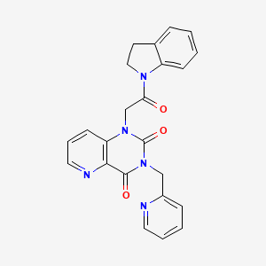 molecular formula C23H19N5O3 B6488997 1-[2-(2,3-dihydro-1H-indol-1-yl)-2-oxoethyl]-3-[(pyridin-2-yl)methyl]-1H,2H,3H,4H-pyrido[3,2-d]pyrimidine-2,4-dione CAS No. 941952-29-0