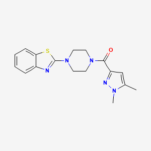 molecular formula C17H19N5OS B6488999 2-[4-(1,5-dimethyl-1H-pyrazole-3-carbonyl)piperazin-1-yl]-1,3-benzothiazole CAS No. 1014090-10-8