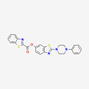 molecular formula C25H20N4O2S2 B6489057 2-(4-phenylpiperazin-1-yl)-1,3-benzothiazol-6-yl 1,3-benzothiazole-2-carboxylate CAS No. 941958-87-8