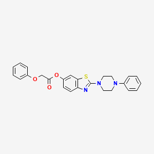 molecular formula C25H23N3O3S B6489060 2-(4-phenylpiperazin-1-yl)-1,3-benzothiazol-6-yl 2-phenoxyacetate CAS No. 941890-63-7