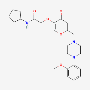 molecular formula C24H31N3O5 B6489063 N-cyclopentyl-2-[(6-{[4-(2-methoxyphenyl)piperazin-1-yl]methyl}-4-oxo-4H-pyran-3-yl)oxy]acetamide CAS No. 898417-67-9