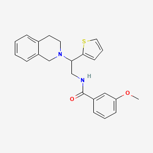 molecular formula C23H24N2O2S B6489076 3-methoxy-N-[2-(1,2,3,4-tetrahydroisoquinolin-2-yl)-2-(thiophen-2-yl)ethyl]benzamide CAS No. 903289-32-7