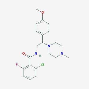molecular formula C21H25ClFN3O2 B6489090 2-chloro-6-fluoro-N-[2-(4-methoxyphenyl)-2-(4-methylpiperazin-1-yl)ethyl]benzamide CAS No. 898448-50-5