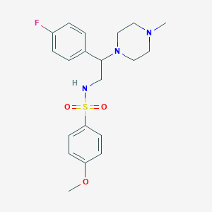 molecular formula C20H26FN3O3S B6489097 N-[2-(4-fluorophenyl)-2-(4-methylpiperazin-1-yl)ethyl]-4-methoxybenzene-1-sulfonamide CAS No. 898431-98-6