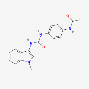 molecular formula C18H18N4O2 B6489118 N-(4-{[(1-methyl-1H-indol-3-yl)carbamoyl]amino}phenyl)acetamide CAS No. 899990-55-7