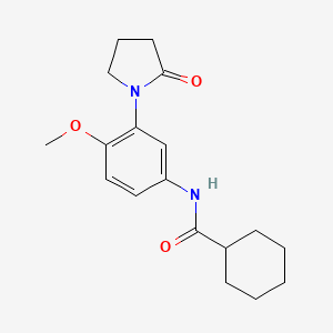 molecular formula C18H24N2O3 B6489133 N-[4-methoxy-3-(2-oxopyrrolidin-1-yl)phenyl]cyclohexanecarboxamide CAS No. 941957-57-9