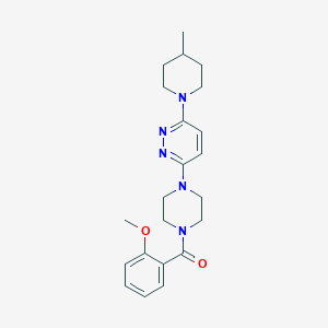molecular formula C22H29N5O2 B6489138 3-[4-(2-methoxybenzoyl)piperazin-1-yl]-6-(4-methylpiperidin-1-yl)pyridazine CAS No. 899953-50-5