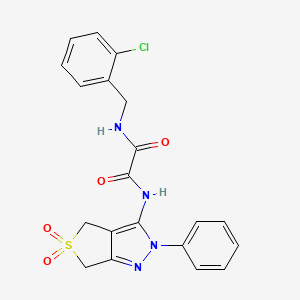 molecular formula C20H17ClN4O4S B6489141 N'-[(2-chlorophenyl)methyl]-N-{5,5-dioxo-2-phenyl-2H,4H,6H-5lambda6-thieno[3,4-c]pyrazol-3-yl}ethanediamide CAS No. 899961-42-3