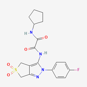 N'-cyclopentyl-N-[2-(4-fluorophenyl)-5,5-dioxo-2H,4H,6H-5lambda6-thieno[3,4-c]pyrazol-3-yl]ethanediamide