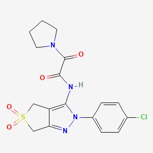 N-[2-(4-chlorophenyl)-5,5-dioxo-2H,4H,6H-5lambda6-thieno[3,4-c]pyrazol-3-yl]-2-oxo-2-(pyrrolidin-1-yl)acetamide