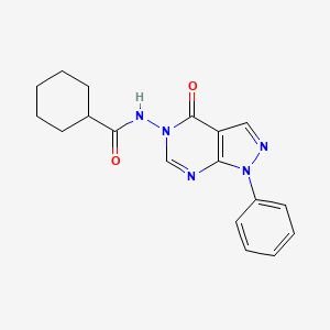 N-{4-oxo-1-phenyl-1H,4H,5H-pyrazolo[3,4-d]pyrimidin-5-yl}cyclohexanecarboxamide
