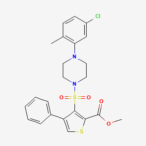 molecular formula C23H23ClN2O4S2 B6489250 methyl 3-{[4-(5-chloro-2-methylphenyl)piperazin-1-yl]sulfonyl}-4-phenylthiophene-2-carboxylate CAS No. 899725-47-4