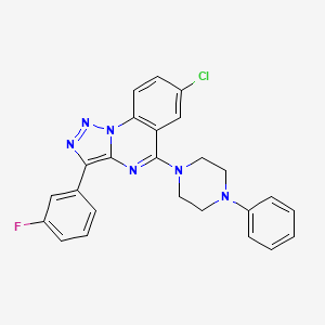 molecular formula C25H20ClFN6 B6489276 1-[7-chloro-3-(3-fluorophenyl)-[1,2,3]triazolo[1,5-a]quinazolin-5-yl]-4-phenylpiperazine CAS No. 931743-24-7