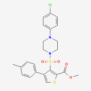 molecular formula C23H23ClN2O4S2 B6489281 methyl 3-{[4-(4-chlorophenyl)piperazin-1-yl]sulfonyl}-4-(4-methylphenyl)thiophene-2-carboxylate CAS No. 941935-91-7