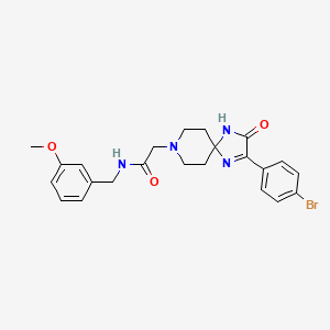 molecular formula C23H25BrN4O3 B6489329 2-[2-(4-bromophenyl)-3-oxo-1,4,8-triazaspiro[4.5]dec-1-en-8-yl]-N-[(3-methoxyphenyl)methyl]acetamide CAS No. 1190023-85-8