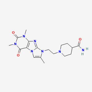 1-(2-{1,3,7-trimethyl-2,4-dioxo-1H,2H,3H,4H,8H-imidazo[1,2-g]purin-8-yl}ethyl)piperidine-4-carboxamide
