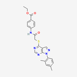 molecular formula C24H23N5O3S B6489399 ethyl 4-(2-{[1-(2,4-dimethylphenyl)-1H-pyrazolo[3,4-d]pyrimidin-4-yl]sulfanyl}acetamido)benzoate CAS No. 893927-37-2
