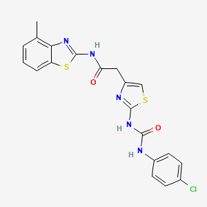 molecular formula C20H16ClN5O2S2 B6489414 2-(2-{[(4-chlorophenyl)carbamoyl]amino}-1,3-thiazol-4-yl)-N-(4-methyl-1,3-benzothiazol-2-yl)acetamide CAS No. 897620-94-9
