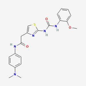 molecular formula C21H23N5O3S B6489427 N-[4-(dimethylamino)phenyl]-2-(2-{[(2-methoxyphenyl)carbamoyl]amino}-1,3-thiazol-4-yl)acetamide CAS No. 897613-93-3
