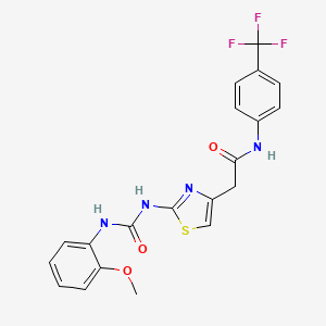 molecular formula C20H17F3N4O3S B6489435 2-(2-{[(2-methoxyphenyl)carbamoyl]amino}-1,3-thiazol-4-yl)-N-[4-(trifluoromethyl)phenyl]acetamide CAS No. 897613-89-7